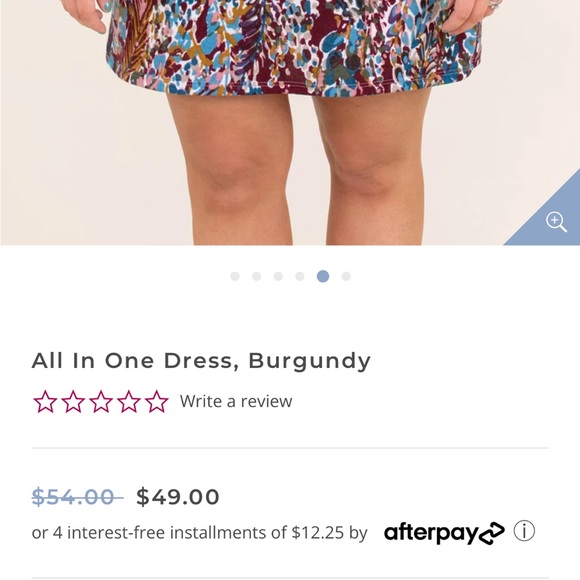 Chic Soul- Burgundy (Multi) Dress 1X - Picture 3 of 3